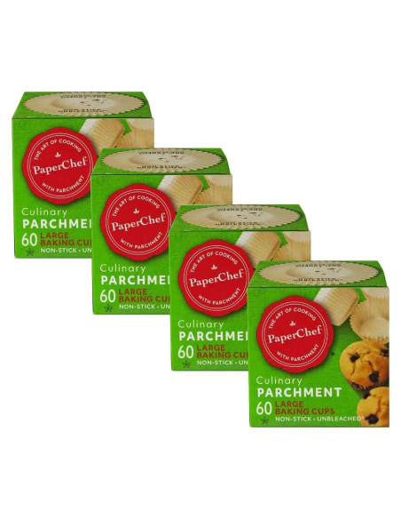 Tazas de Hornear de Papel Pergamino PaperChef - 60cl - Paquete de 4 Tazas de Hornear de Papel Pergamino PaperChef - 60cl - Paquete de 4