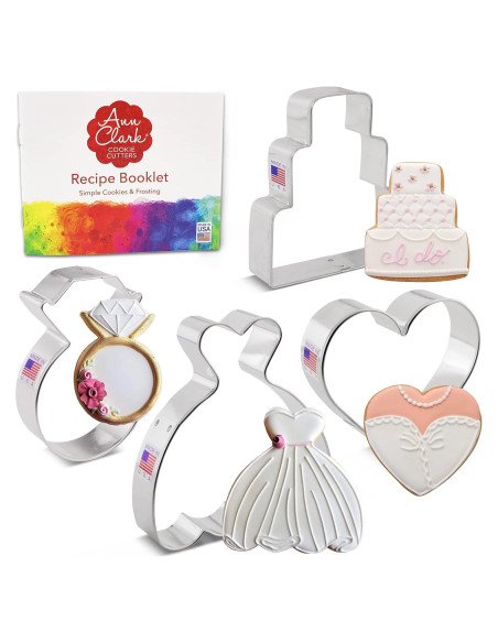 Juego de Cortadores de Galletas de Boda Ann Clark - 4 Piezas