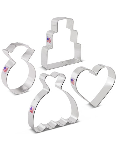 Juego de Cortadores de Galletas de Boda Ann Clark - 4 Piezas