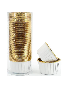 Tazas de Hornear Desechables PARTYHIPPO 50 Pcs 3.5 Oz Aluminio