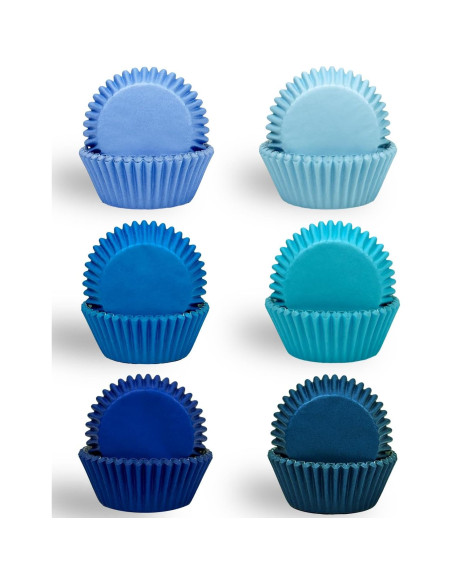 Forros para Cupcakes QIQEE 300 Cuentas Grado Alimenticio Azul