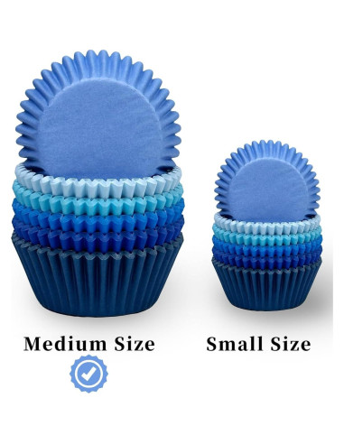 Forros para Cupcakes QIQEE 300 Cuentas Grado Alimenticio Azul
