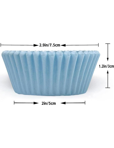 Forros para Cupcakes QIQEE 300 Cuentas Grado Alimenticio Azul