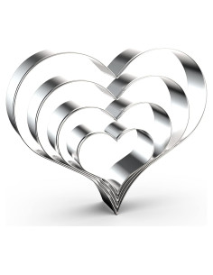 Juego de Cortadores de Galletas Corazón QAAQS - 4 Piezas