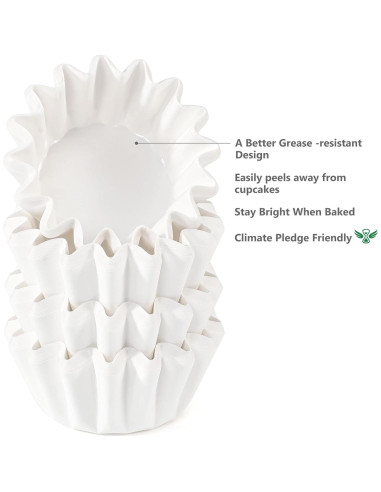 Forros de Mini Cupcake Caperci Blancos 200 Cuentas Resistentes