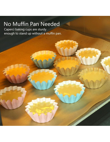 Forros de Mini Cupcake Caperci Blancos 200 Cuentas Resistentes