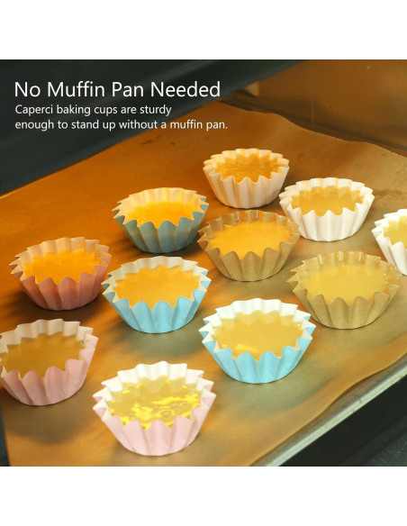 Forros de Mini Cupcake Caperci Blancos 200 Cuentas Resistentes