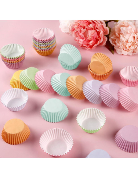 Forros de Cupcake de Papel Arcoíris GreenPine 400 Pcs