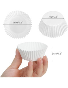 Forros de Cupcake Blancos LotFancy, 500 Unidades, 5 cm 2