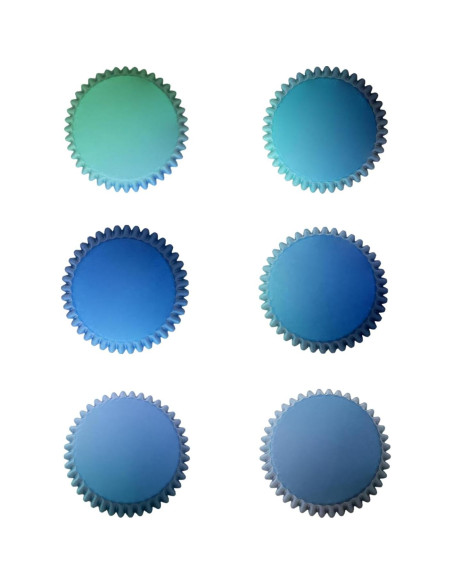 Forros de Cupcake Qiqee 300 pcs Gradiente Azul Estándar