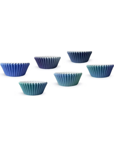 Forros de Cupcake Qiqee 300 pcs Gradiente Azul Estándar