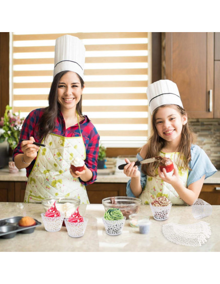 50 Fundas de Cupcake Blancas JinHuiCheng Encaje Decorativas