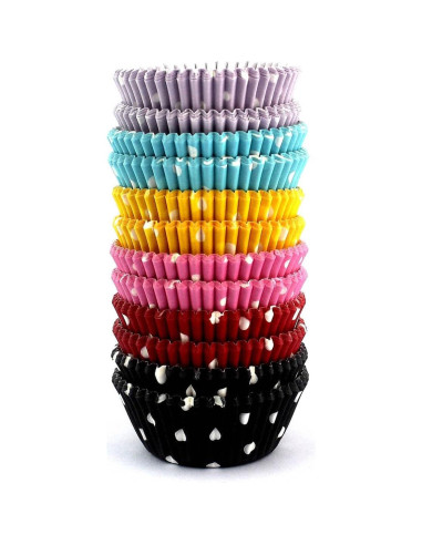 Forros de Cupcake Mini Eoonfirst 300 Pcs Multicolor Sin Olor
