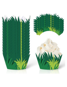 Whaline 36 Fundas de Cupcake Césped Verde Decorativas