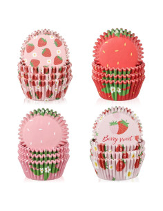 600 Forros de Cupcake de Fresa PAJIXANTHIC 5.08 cm Desechables
