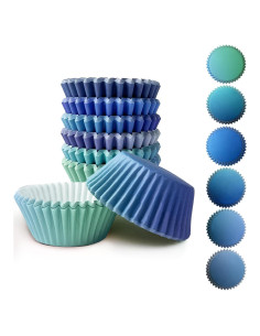 Forros para Cupcakes Qiqee 300 pcs Mini Gradiente Azul