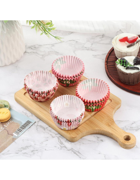 600 Forros de Cupcake de Fresa PAJIXANTHIC 5.08 cm Desechables