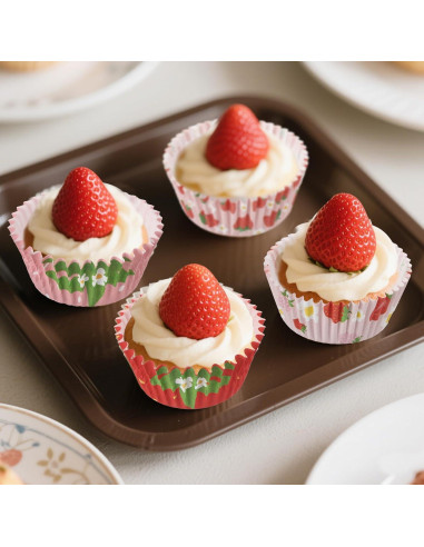 600 Forros de Cupcake de Fresa PAJIXANTHIC 5.08 cm Desechables
