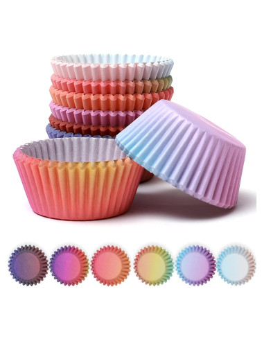 Forros para Cupcakes Qiqee 300 Unidades Diseño Gradiente