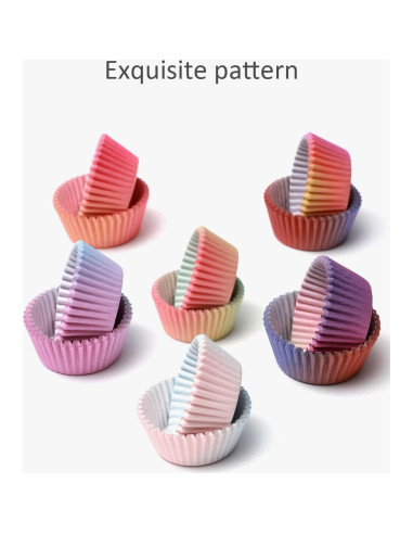 Forros para Cupcakes Qiqee 300 Unidades Diseño Gradiente
