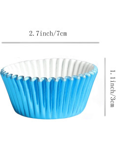 Forros de Cupcake Azul MEETINGU - Paquete de 100, 7 cm 2
