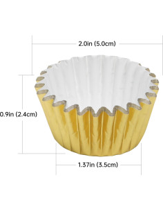 Forros para Cupcakes Mini Dorados Bake Choice 400 Piezas 3.5cm 2