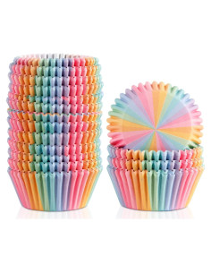 Forros de Cupcake Arcoíris 300 Pcs GreenPine Tamaño Estándar