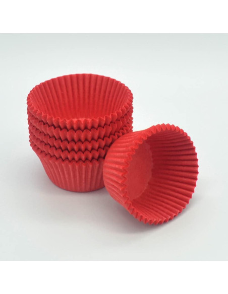 Forros de Cupcake Rojos Huaswan 150 Unidades Estándar 5 cm