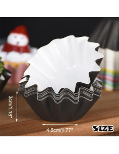 100 Moldes para Hornear Cupcakes TIE-DailyNec Blancos 4.5cm 2
