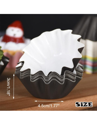 100 Moldes para Hornear Cupcakes TIE-DailyNec Blancos 4.5cm