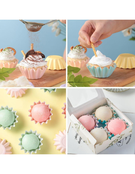 100 Moldes para Hornear Cupcakes TIE-DailyNec Blancos 4.5cm