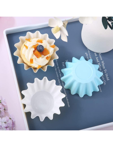 100 Moldes para Hornear Cupcakes TIE-DailyNec Blancos 4.5cm