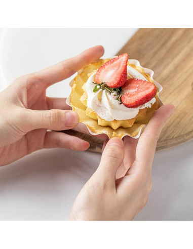 100 Moldes para Hornear Cupcakes TIE-DailyNec Blancos 4.5cm