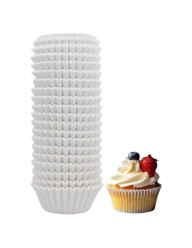 500 Forros de Cupcake Mini Blancos Athjoyo Resistentes a Grasa