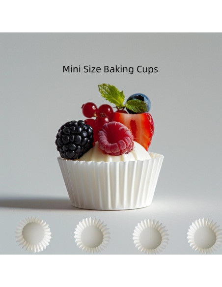 500 Forros de Cupcake Mini Blancos Athjoyo Resistentes a Grasa