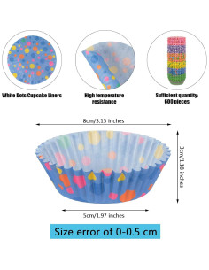 600 Forros de Cupcake Patelai Estacionales Coloridos 8x8 cm 2