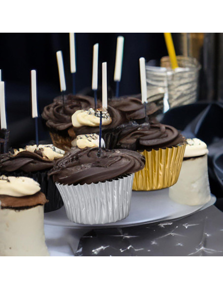 Forros de Cupcake Metálicos Whaline 150 Pcs Graduación