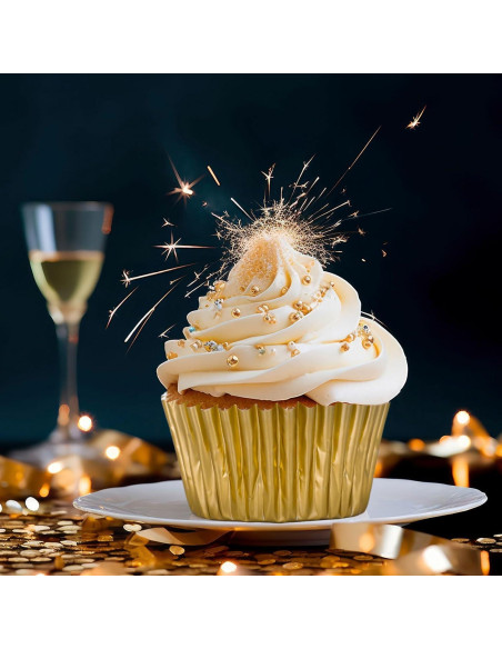 Forros de Cupcake Metálicos Whaline 150 Pcs Graduación