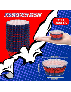 300 Forros de Papel para Cupcakes Reallnaive Rojo Azul 5 cm 2