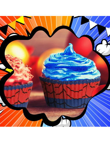300 Forros de Papel para Cupcakes Reallnaive Rojo Azul 5 cm