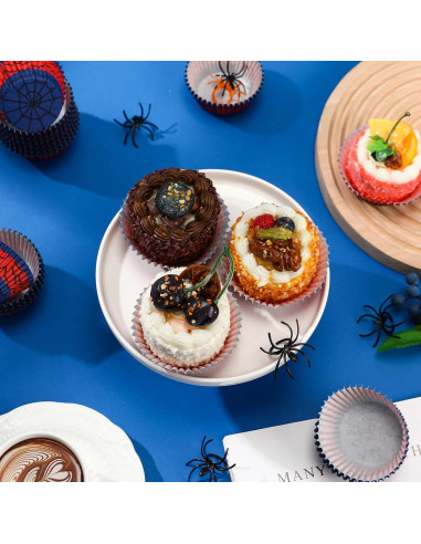 300 Forros de Papel para Cupcakes Reallnaive Rojo Azul 5 cm