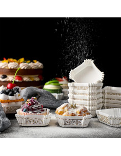 Maxcheck 300 Tazas de Hornear Cuadradas 6x6 cm Diseño Europeo 2