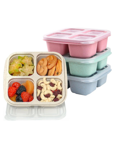 Contenedores Reutilizables LCHLZZ para Snacks - 4 Compartimentos