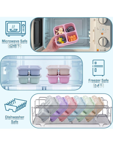 Contenedores Reutilizables LCHLZZ para Snacks - 4 Compartimentos