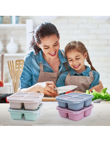 Contenedores Reutilizables LCHLZZ para Snacks - 4 Compartimentos