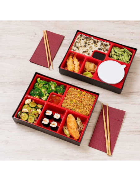 Contenedor de Almuerzo Restaurantware 6 Compartimentos 31x25 cm