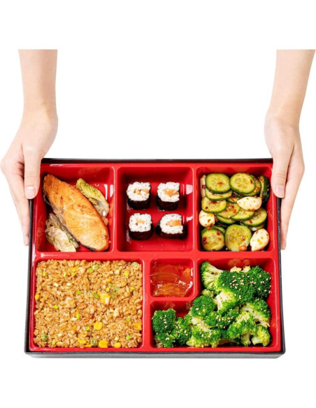 Contenedor de Almuerzo Restaurantware 6 Compartimentos 31x25 cm