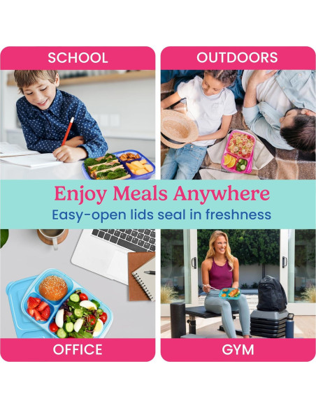 Bentgo Easyboxes Set de 10 Contenedores Almuerzo 3 Compartimentos Bentgo Easyboxes Set de 10 Contenedores Almuerzo 3 Compartimentos
