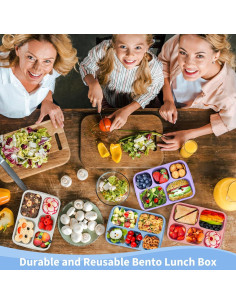 MaMix Bento Box 4 Piezas - Caja de Almuerzo 5 Compartimentos 2