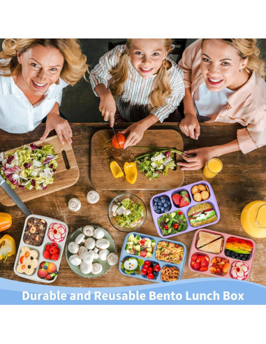 MaMix Bento Box 4 Piezas - Caja de Almuerzo 5 Compartimentos